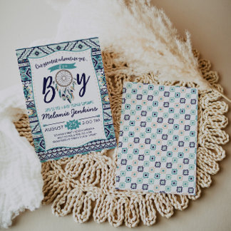 Tribal Arrows Baby Shower Invitation, Es ist ein J Einladung