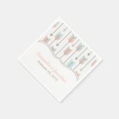 Tribal Arrows Pink Blue and Gray Wedding Serviette (Ecke)