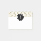 Tribal Arrows | Schwarze Monogramm Post-it Klebezettel (Vorderseite)