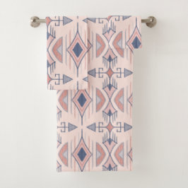 Tribal Arrows, Slate Blue, Blush Pink, Terracotta Badhandtuch Set