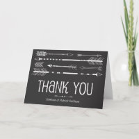 Tribal Arrows Wedding Dankeschön Card | Grau