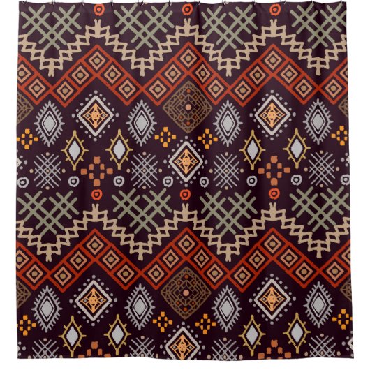 Tribal Art Boho Geometric Print Duschvorhang (Vorderseite)
