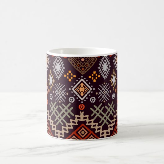 Tribal Art Boho Geometric Print Kaffeetasse (Mittel)