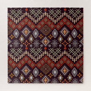 Tribal Art Boho Geometric Print Puzzle