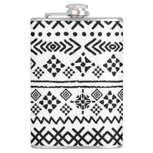 Tribal Art Boho: geometrisch nahtlos. Flachmann