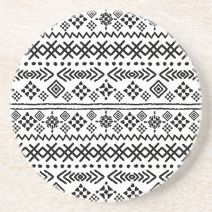 Tribal Art Boho: geometrisch nahtlos. Getränkeuntersetzer