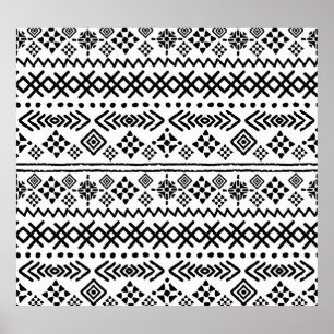 Tribal Art Boho: geometrisch nahtlos. Poster
