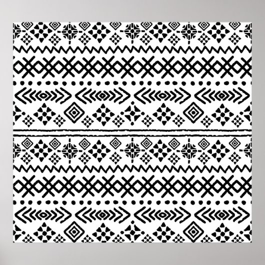 Tribal Art Boho: geometrisch nahtlos. Poster (Vorne)
