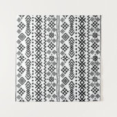 Tribal Art Boho: geometrisch nahtlos. Wandteppich (Vorderseite (Horizontal))