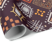 Tribal Art boho nahtloses Muster Geschenkpapier (Rolleneckpunkt)
