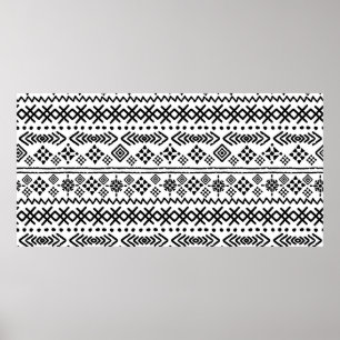 Tribal Art boho nahtloses Muster Poster