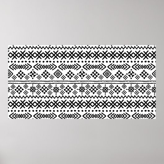 Tribal Art boho nahtloses Muster Poster (Vorne)