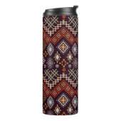 Tribal Art boho nahtloses Muster Thermosbecher (Nach links gedreht)