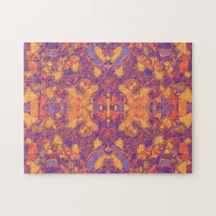 Tribal Art Hippie Boho Lila Orange Yellow Native Puzzle