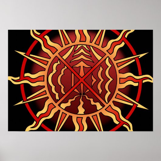 Tribal Art Poster Spitiative Native Art Print Post (Vorne)
