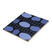 Tribal Art Rock Muster Schwarz Blau Fliese (Seite)