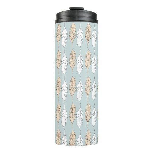 Tribal, Art, Spritzer Paint Feathers Thermosbecher (Vorderseite)