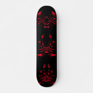 Tribal Artwork Skateboard - Schwarz & Rot