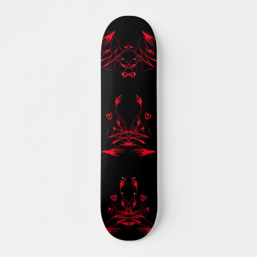 Tribal Artwork Skateboard - Schwarz & Rot (Vorne)
