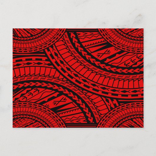 Tribal Aztec Art Red Black Postkarte (Vorderseite)