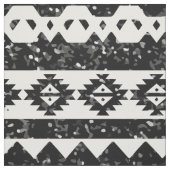 Tribal Aztec Black Glitzer White Geometric Shapes Stoff (Muster)