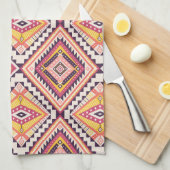 Tribal Aztec gestreift Nahtloser Hintergrund Geschirrtuch (Viertel Falte)
