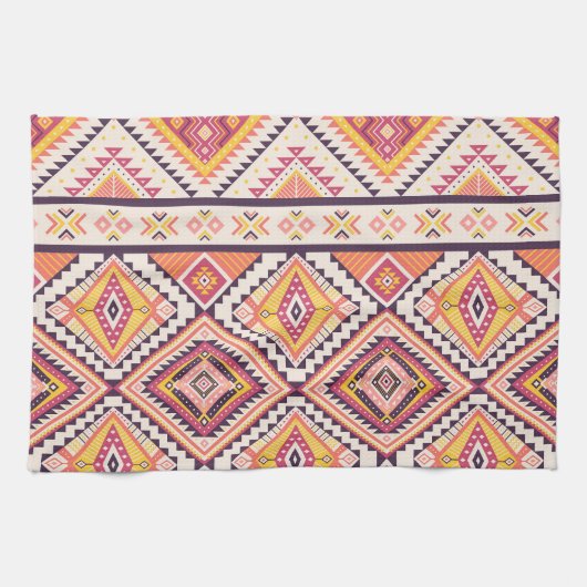 Tribal Aztec gestreift Nahtloser Hintergrund Geschirrtuch (Horizontal)