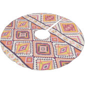 Tribal Aztec gestreift Nahtloser Hintergrund Polyester Weihnachtsbaumdecke (Schrägansicht)