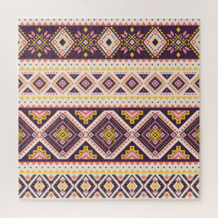 Tribal Aztec gestreifte, geometrische Muster. Puzzle