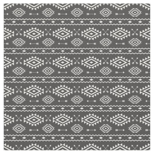 Tribal Aztec Graues und weißes Muster Stoff (Nahaufnahme)