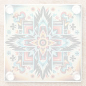Tribal Aztec Muster geometrisch abstrakt farbig Glasuntersetzer (Rückseite)