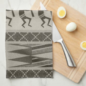 Tribal Aztec Muster Kokopelli Südwesten Geschirrtuch (Viertel Falte)