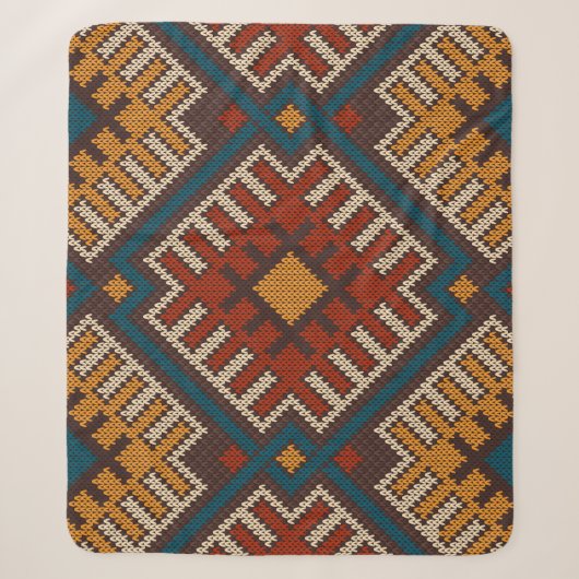 Tribal Aztec, Strickwollemuster. Sherpadecke (Vorderseite)