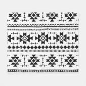 Tribal aztec, Vintag weißer Hintergrund. Fleecedecke (Vorderseite (Horizontal))