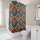 Tribal Aztec Wolle stickte Textur. Duschvorhang (Beispiel)