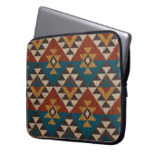 Tribal Aztec Wolle stickte Textur. Laptopschutzhülle (Vorderseite Links)