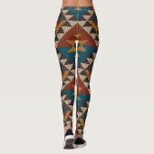 Tribal Aztec Wolle stickte Textur. Leggings (Rückseite)
