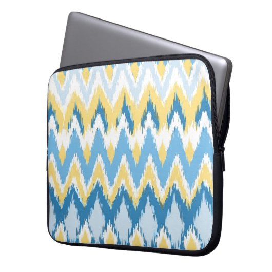 Tribal aztec Zickzack zag stripes ikat pattern Laptopschutzhülle (Vorderseite Links)