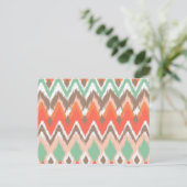 Tribal aztec Zickzack zag stripes ikat pattern Postkarte (Stehend Vorderseite)