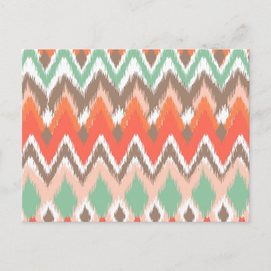 Tribal aztec Zickzack zag stripes ikat pattern Postkarte (Vorderseite)