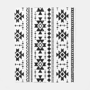 Tribal Azteken, vintage weißer Hintergrund. Fleecedecke