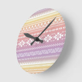 Tribal-Aztekenmuster Runde Wanduhr (Winkel)