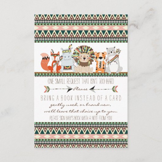Tribal Baby Dusche bringen ein Buch Begleitkarte (Vorderseite)