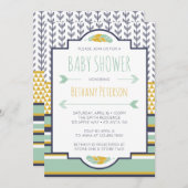Tribal Baby Shower Einladung, Aztec, Pfeile, BOHO Einladung (Vorne/Hinten)