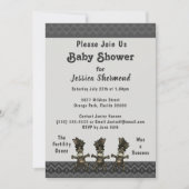 Tribal Baby Shower Grau Abstrakt Fertilitätstanz Einladung (Vorderseite)