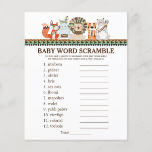 Tribal Baby Shows Word Scramble Rhyme Quiz
