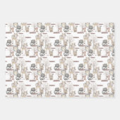 Tribal Baby Wrapping Paper Flachblatt Set 3 Geschenkpapier Set (Vorderseite)