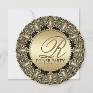 Tribal Barocke Goldene Dinnerparty (Rund) Einladung