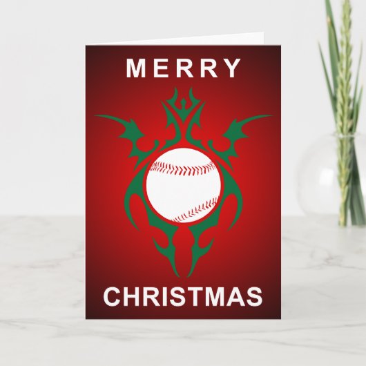 Tribal Baseball fröhliche Weihnachten (Vorderseite)