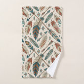 Tribal Bath Towel Native Arrows and Feather Motif Badhandtuch Set (Handtuch)